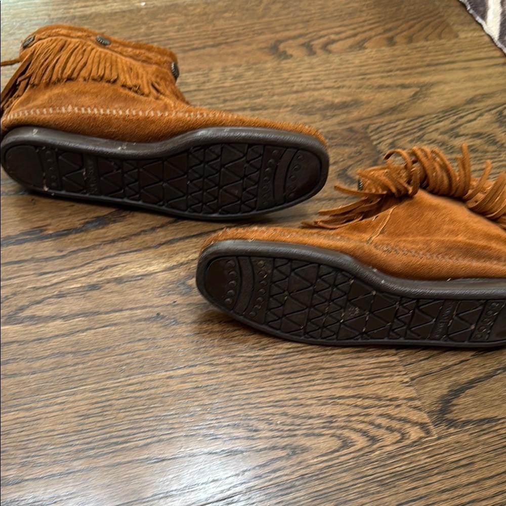 Fringed Suede Ankle Boots - Picture 4 of 7